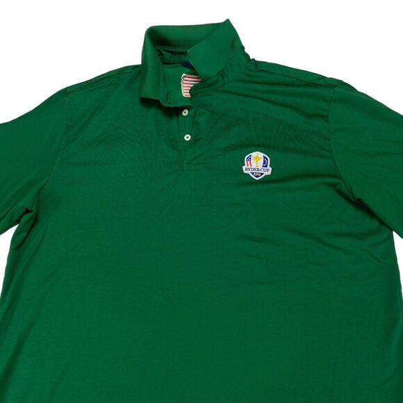 Polo Ralph Lauren Polo Shirt Men's Large Green Golf Performance Ryder Cup 2016 - Picture 12 of 16